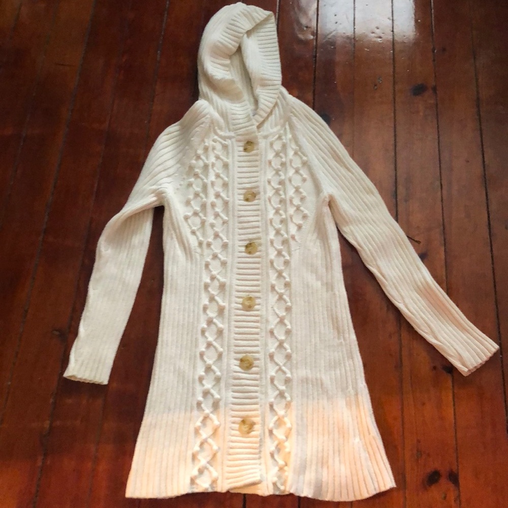 3/$10 Long bottom up sweater/cardigan